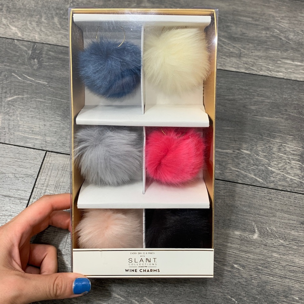 Cute Fuzzy Wine Glass Charms